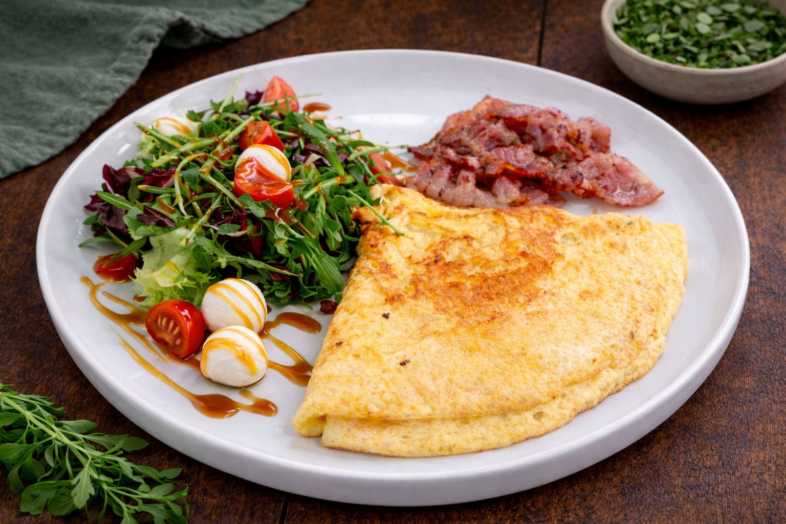 Омлет с сыром и беконом