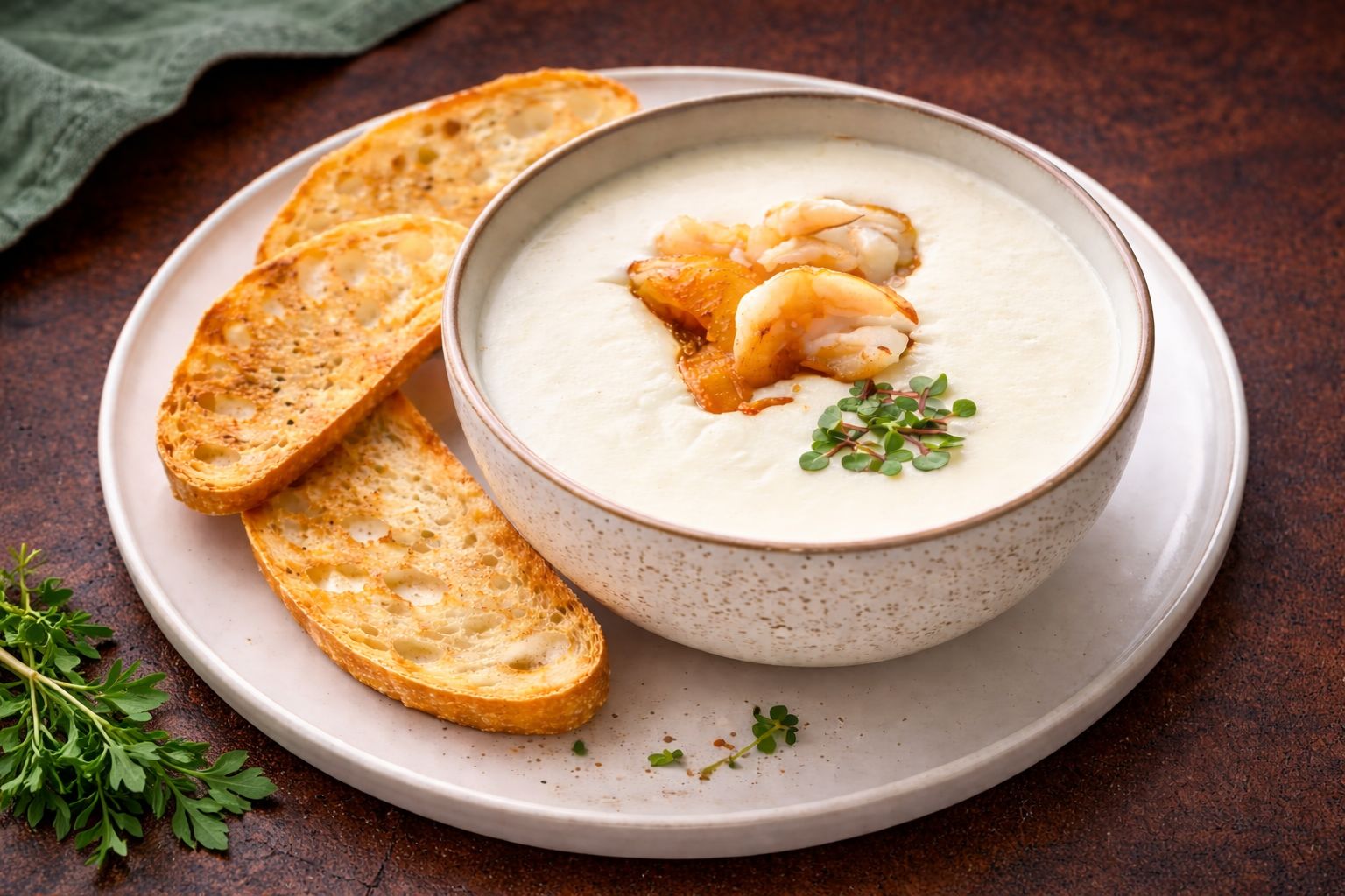 Сырный крем-суп с креветками