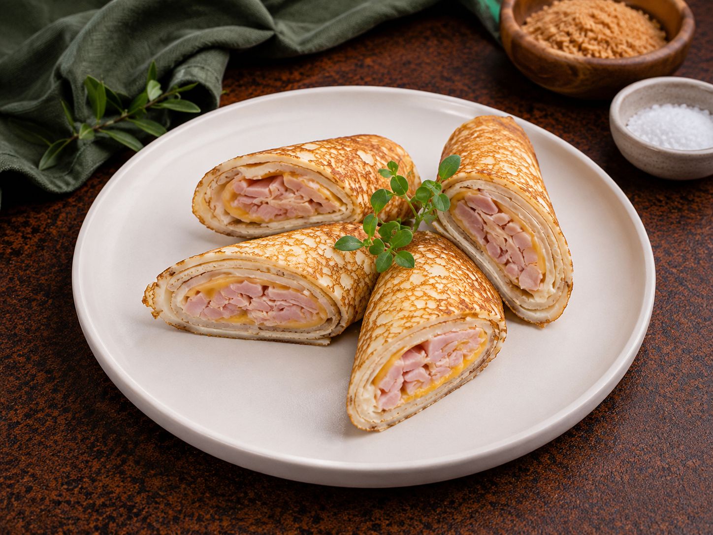 Блинчики с ветчиной и сыром
